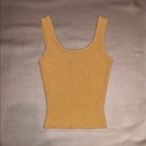 CACHÉ 90’s VINTAGE YELLOW EYELASH TANK TOP SIZE M